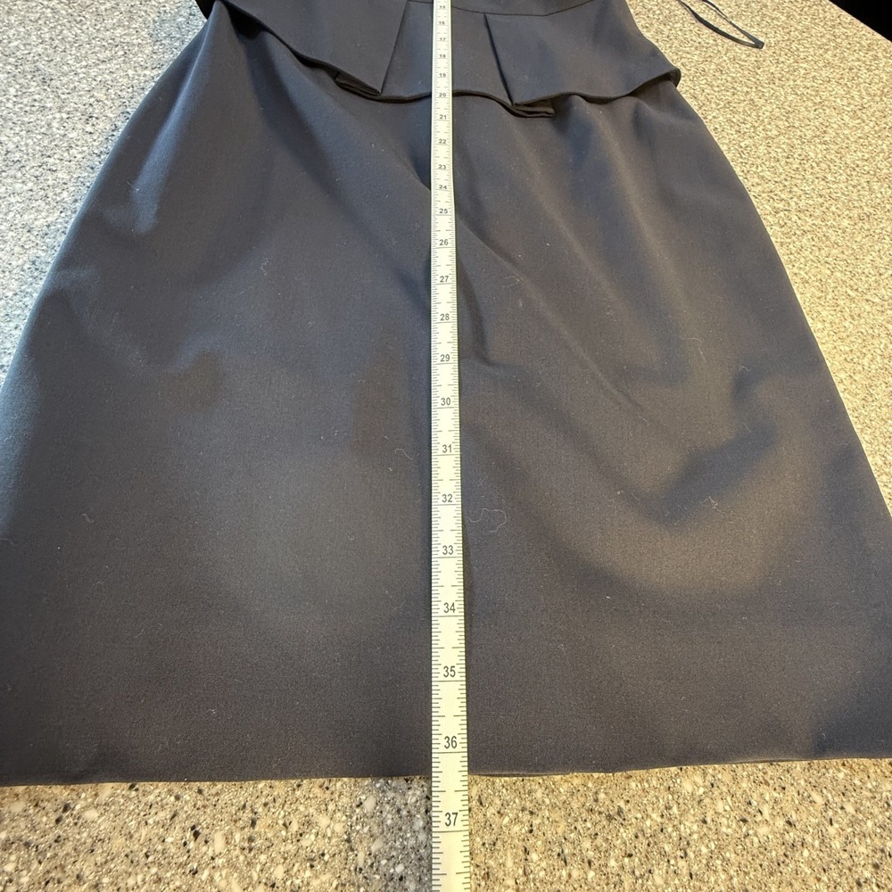 J Crew Peplum Dress Size 0 Stretch Wool Navy Sheath Classic Preppy - Picture 7 of 10